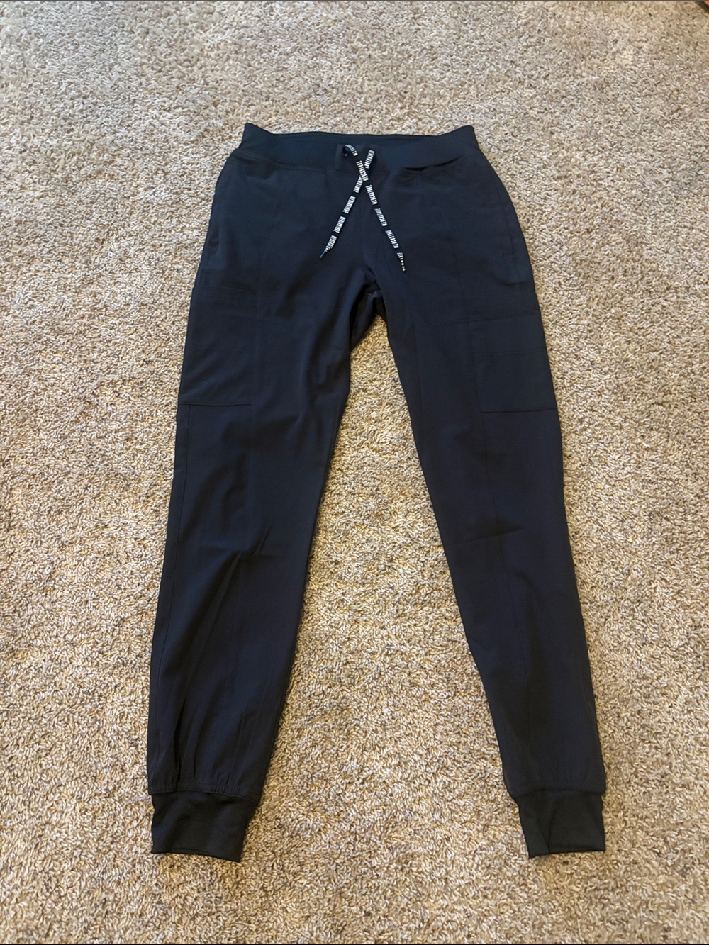 Women’s Black Jogger Scrub Pants with Drawstring Waist